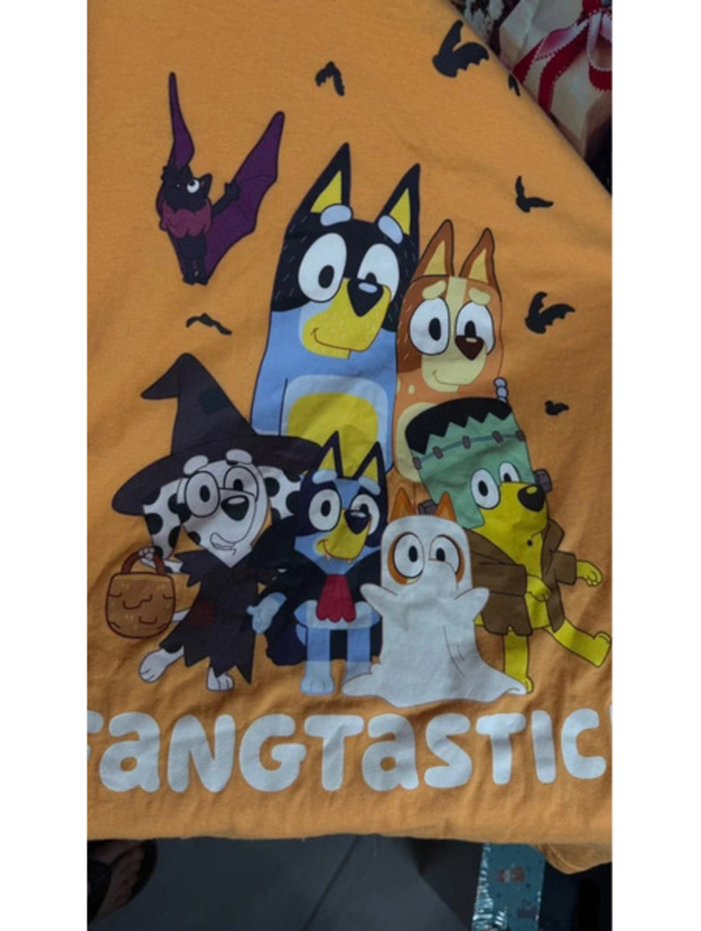 Bluey Halloween “Fangtastic” Long sleeve T-shirt Adult Mens Small